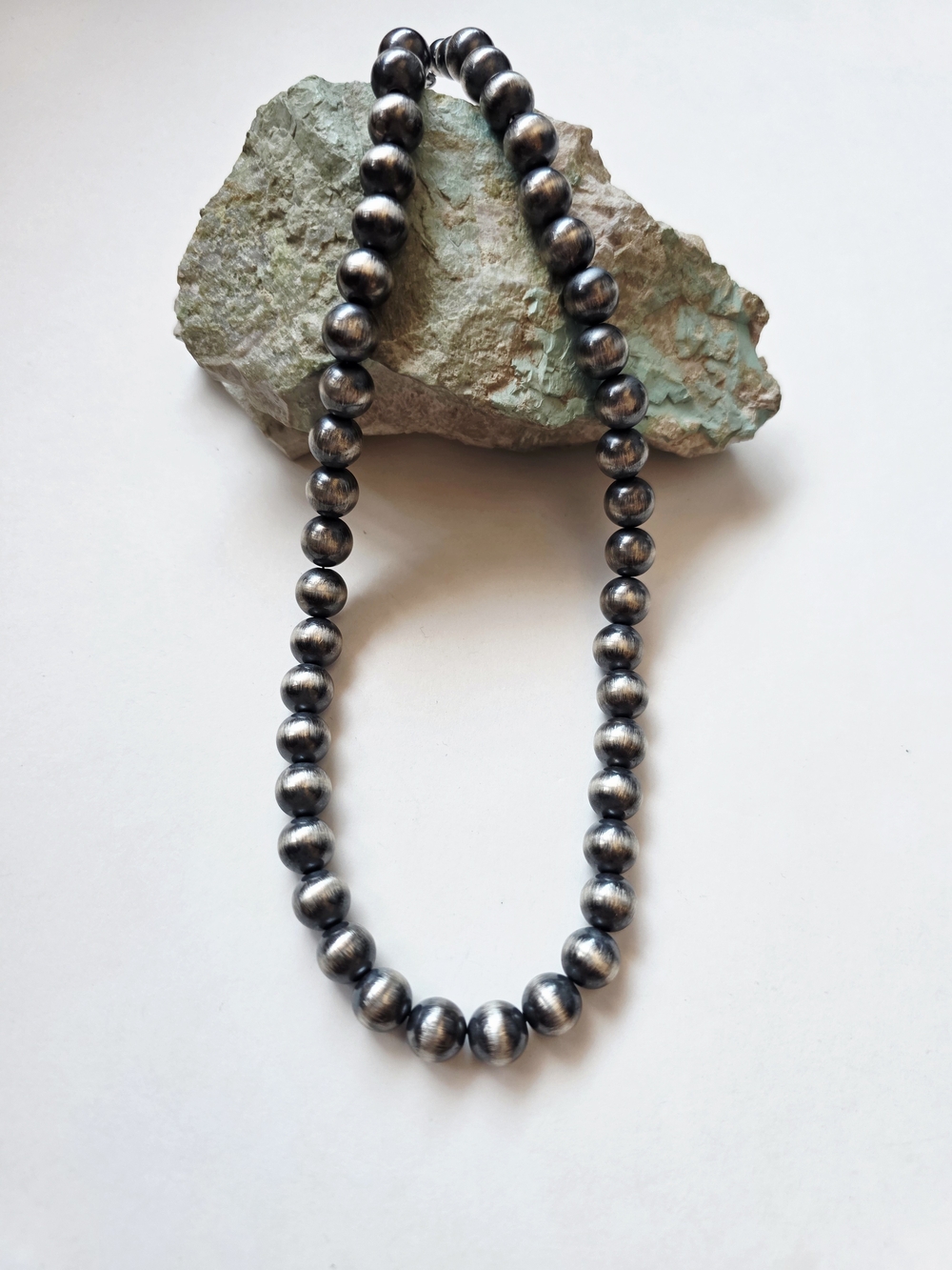 Navajo Pearl Beaded Necklace Sterling Silver Native American Handmade